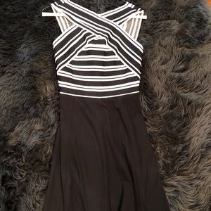 Maeve black & white dress (0, xs)
